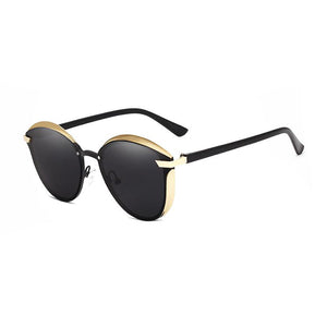 KingSeven UV400 Classic Cat Eye Polarized Sunglasses - Black Gold